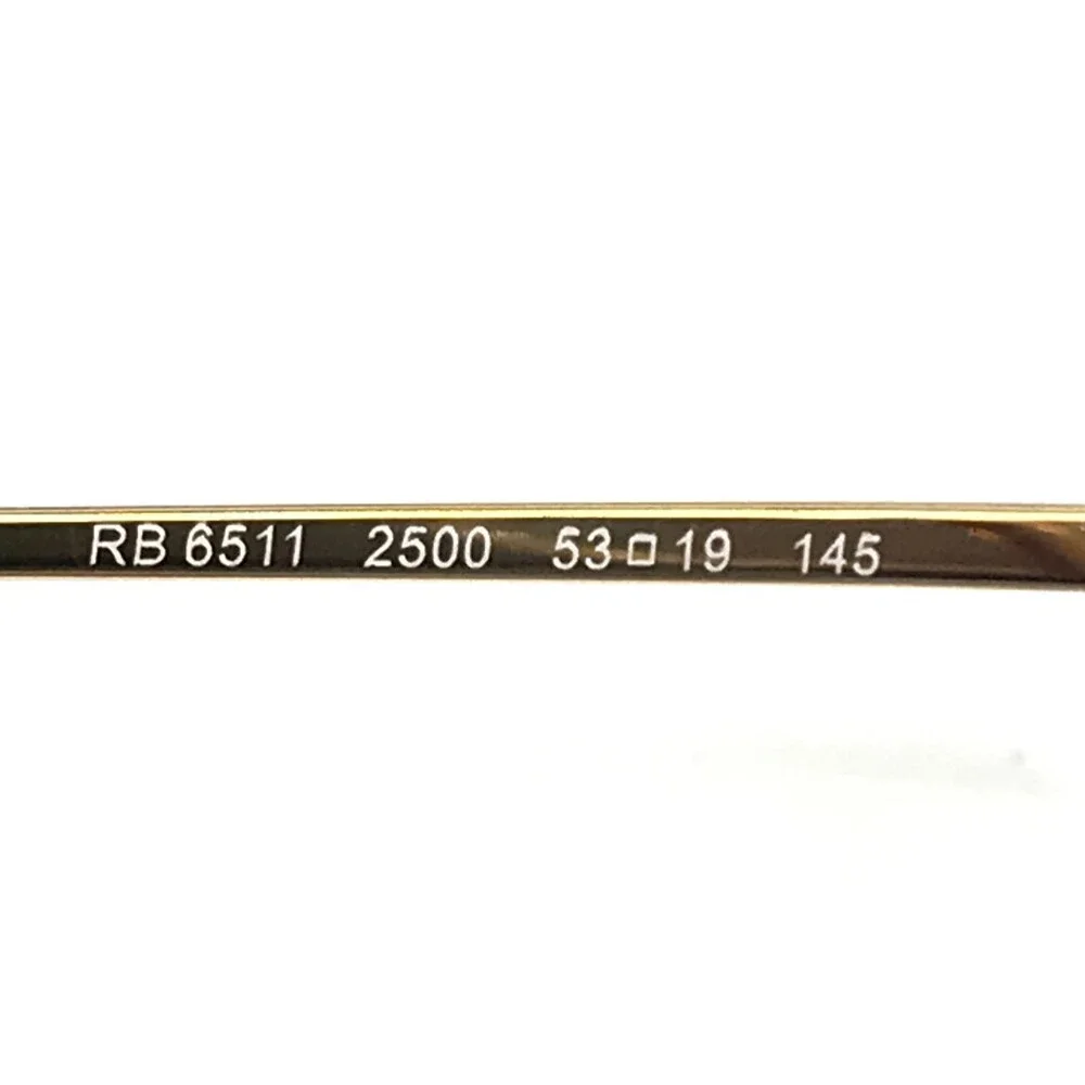 Ray-Ban Eyeglasses Frames RB6511 2500 Arista Gold Rectangle Full Rim 53-19-145